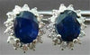 ESTATE 3.19CT DIAMOND & AAA SAPPHIRE 14KT WHITE GOLD DIANA CLUSTER EARRING #1124