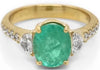 2.34CT DIAMOND & AAA PARAIBA TOURMALINE 18KT YELLOW GOLD OVAL KITE & ROUND RING