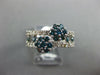 WIDE 1.62CT WHITE & BLUE DIAMOND 14KT WHITE GOLD CLASSIC DOUBLE FLOWER FUN RING