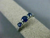 ESTATE .43CT DIAMOND & AAA SAPPHIRE 14KT WHITE GOLD 3D 3 STONE ROUND RING #21278