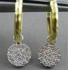 ESTATE PAVE DIAMOND 14K WHITE YELLOW 2 TONE GOLD REMOVABLE HOOP EARRINGS #20819