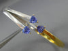 ESTATE 1.21CT TRILLION TANZANITE 18KT WHITE & YELLOW GOLD BANGLE BRACELET #15816