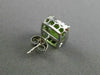 ESTATE 3.41CT DIAMOND & AAA PERIDOT 14KT WHITE GOLD SQUARE HALO CLASSIC EARRINGS