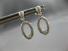 ESTATE .31CT DIAMOND 14KT WHITE GOLD 3D CLASSIC OPEN OVAL FUN HANGING EARRINGS