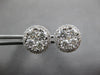 LARGE 2.03CT DIAMOND 18KT WHITE GOLD CLUSTER INVISIBLE FLOWER HALO STUD EARRINGS