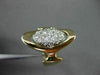 ANTIQUE LARGE .65CT DIAMOND 14KT WHITE & YELLOW GOLD OVAL COCKTAIL RING #23053