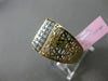 ESTATE WIDE .72CT DIAMOND 14KT WHITE & YELLOW GOLD 3D HANDCRAFTED FILIGREE RING
