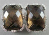 ANTIQUE 18KT 32.44CTW CLIP ON SMOKY TOPAZ & DIAMOND EARRINGS ONE OF A KIND!!!!!