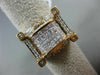 LARGE 2.45CT ROUND BAGUETTE & PRINCESS DIAMOND 14K ROSE GOLD 3D SQUARE MENS RING