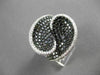 ESTATE LARGE 6.84CT WHITE & BLACK DIAMOND 18KT WHITE GOLD 3D INFINITY HEART RING