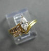 ANTIQUE .46CT DIAMOND 14KT W&Y GOLD MARQUISE & ROUND ENGAGEMENT RING #20196