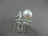 ANTIQUE 1.10CT DIAMOND 10MM SOUTH SEA PEARL 14KT WHITE GOLD COCKTAIL RING #22918
