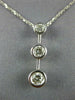 ESTATE .50CT DIAMOND 14KT WHITE GOLD 3 STONE PAST PRESENT FUTURE PENDANT #1718