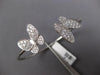 1.95CT DIAMOND 18KT WHITE GOLD 3D DOUBLE BUTTERFLY FLEXIBLE LOVE BANGLE BRACELET