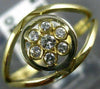 ESTATE .15CT DIAMOND 18KT YELLOW GOLD 3D FLOWER BEZEL CLASSIC LOVE RING #25832