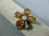 ESTATE WIDE 3.15CT WHITE & CHOCOLATE FANCY DIAMOND 14K WHITE GOLD 3D FLOWER RING
