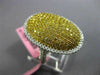 EXTRA LARGE 2.21CT WHITE & INTENSE YELLOW DIAMOND 18K 2TONE GOLD MICRO PAVE RING