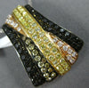 ESTATE LARGE 1.05CT MULTI COLOR DIAMOND 18KT TRI COLOR GOLD 3D X LOVE PENDANT