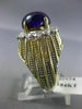ANTIQUE LARGE 8.34CT DIAMOND & AAA AMETHYST 18K TWO TONE GOLD 3D OVAL RING #2624