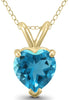 1.65CT AAA BLUE TOPAZ 14KT YELLOW GOLD 3DHEART SHAPE SOLITAIRE FLOATING PENDANT