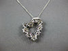 ESTATE 1.23CT AAA MULTI COLOR SAPPHIRE 14KT WHITE GOLD 3D HEART FLOATING PENDANT