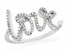 ESTATE .22CT DIAMOND 14KT WHITE GOLD 3D CLASSIC SCRIPT LOVE RING