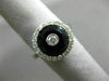 ESTATE LARGE .40CT DIAMOND & AAA ONYX 14K WHITE GOLD 3D ETOILE ROUND RING #27750