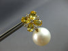 5.02CT DIAMOND & AAA YELLOW SAPPHIRE & SOUTH SEA PEARL 18K YELLOW GOLD EARRINGS