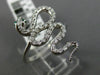 ESTATE LARGE .34CT DIAMOND & AAA EMERALD 14KT WHITE GOLD 3D SNAKE SWIRL FUN RING