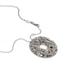 ESTATE 3.45CT DIAMOND 18K WHITE GOLD CLASSIC CIRCULAR BEZEL FUN FLOATING PENDANT
