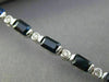 ESTATE 7.84CT DIAMOND & AAA EMERALD CUT SAPPHIRE 18KT WHITE GOLD TENNIS BRACELET
