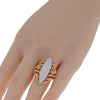 .79CT DIAMOND & AAA WHITE CHALCEDONY 18KT YELLOW GOLD MARQUISE MULTI LEAF RING