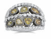 LARGE 2.35CT WHITE & MULTI COLOR DIAMOND 18K WHITE & BLACK GOLD ANNIVERSARY RING