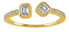 ESTATE .50CT DIAMOND 14KT YELLOW GOLD ROUND DOUBLE SOLITAIRE BEZEL LOVE RING