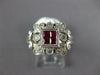 ESTATE WIDE 1.05CT DIAMOND & AAA RUBY 18KT WHITE GOLD PRINCESS & ROUND FUN RING