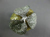 ESTATE EXTRA LARGE 3.50CT WHITE & FANCY YELLOW DIAMOND 14KT 2 TONE GOLD FUN RING