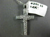 ESTATE .30CT ROUND DIAMOND 14KT WHITE GOLD CLASSIC FLORAL CROSS PENDANT #16273