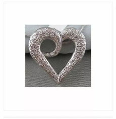 ANTIQUE LARGE 1.10CTW DIAMOND HEART 14KT W GOLD PENDANT