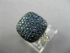 ESTATE LARGE 2.82CT DIAMOND & AAA SAPPHIRE 18KT WHITE GOLD 3D SQUARE PAVE RING