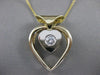 ESTATE .30CT DIAMOND 14K WHITE YELLOW GOLD OPEN 3D HEART SOLITAIRE PENDANT 17532