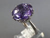 ESTATE EXTRA LARGE 10.49CT DIAMOND & AAA AMETHYST 14K WHITE GOLD ENGAGEMENT RING