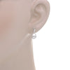 .06CT DIAMOND 18KT WHITE GOLD SOLITAIRE SEMI INFINITY TEAR DROP HANGING EARRINGS