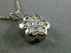 ESTATE .45CT DIAMOND 14KT WHITE GOLD FLOATING BEZEL CLUSTER FLOWER PENDANT #6378