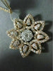 ESTATE LARGE 1.13CT DIAMOND 14KT ROSE GOLD 3D CLUSTER FLOWER SUNBURST PENDANT
