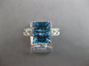 4.03CT DIAMOND & AAA BLUE TOPAZ 14KT WHITE GOLD CUSHION & ROUND ENGAGEMENT RING