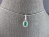.56CT DIAMOND & AAA COLUMBIAN EMERALD 14KT WHITE GOLD OVAL HALO FLOATING PENDANT