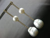EXTRA LARGE 1.7CT DIAMOND & AAA SOUTH SEA PEARL 18K YELLOW GOLD HANGING EARRINGS