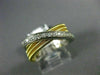 ESTATE .50CT DIAMOND 18KT WHITE & YELLOW GOLD INTERTWINING X LOVE RING #16407