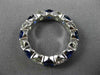 ESTATE WIDE 3.85CT DIAMOND & AAA SAPPHIRE 14KT WHITE GOLD ANNIVERSARY RING 26068
