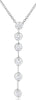.55CT DIAMOND 14KT WHITE GOLD 3D ROUND BEZEL BY THE YARD 5 STONE LARIAT NECKLACE